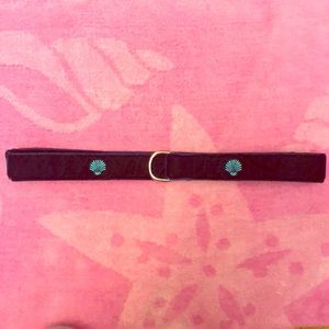 Eliza B. Blue Velvet Belt w/ Seashells sz. M